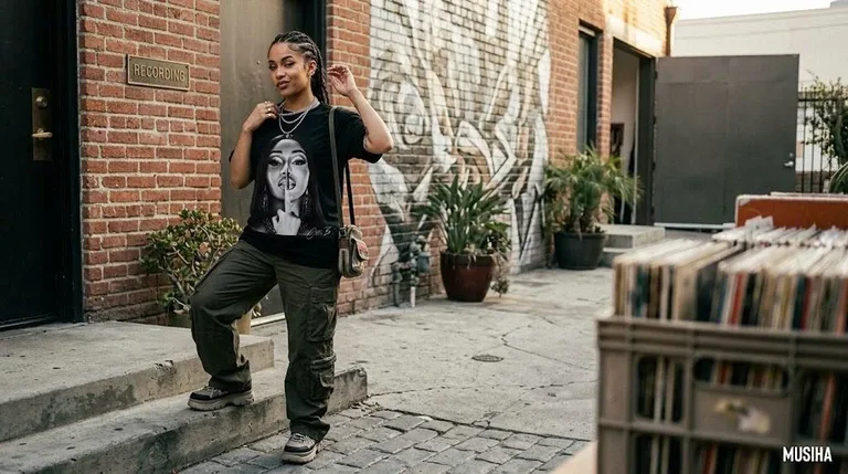 Cardi B Shush Black White Signature Tee