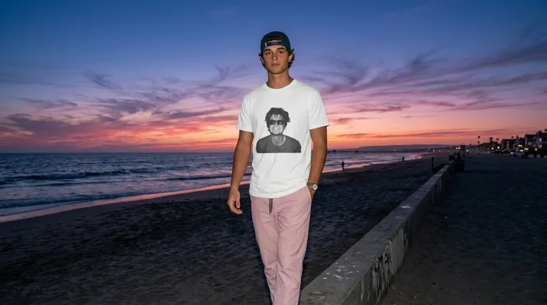 DJO Joe Keery Monochrome Candid Aesthetic Tee