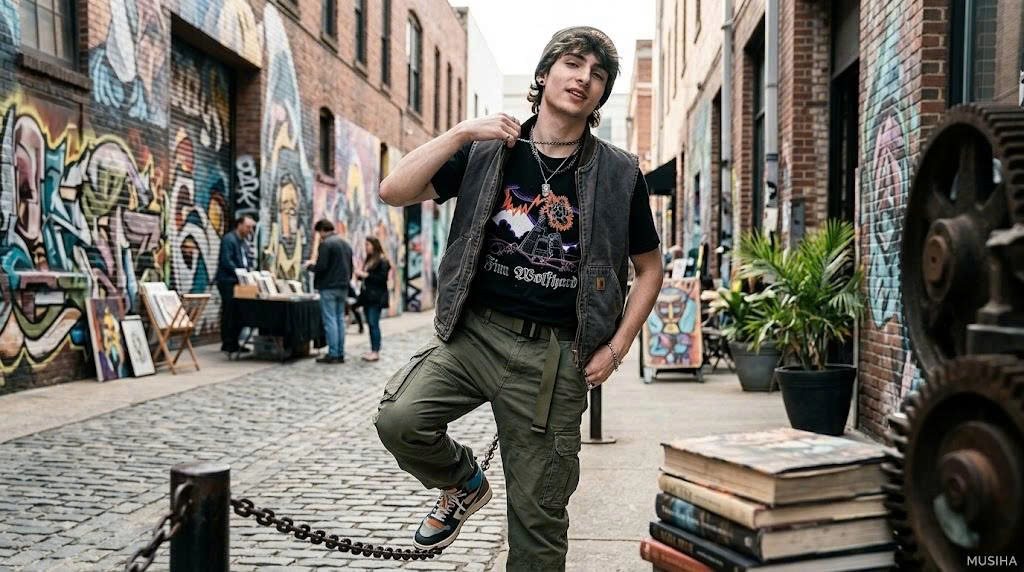 Finn Wolfhard Gothic Lightning Sketch T-shirt