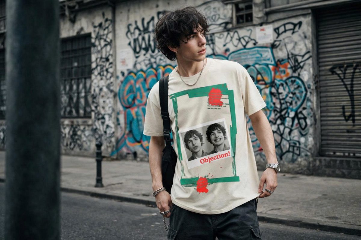 Finn Wolfhard Objection Polaroid Graphic T-shirt