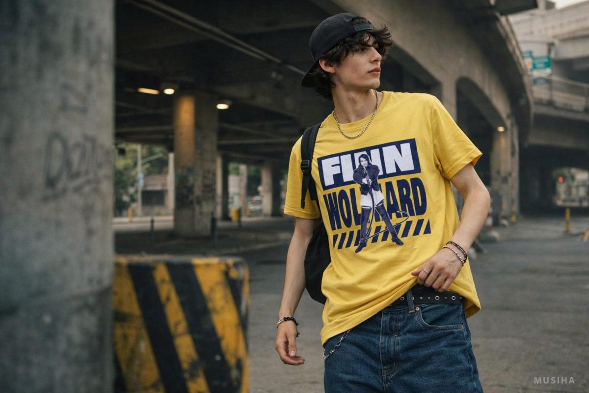 Finn Wolfhard Cinematic Camera Graphic T-shirt