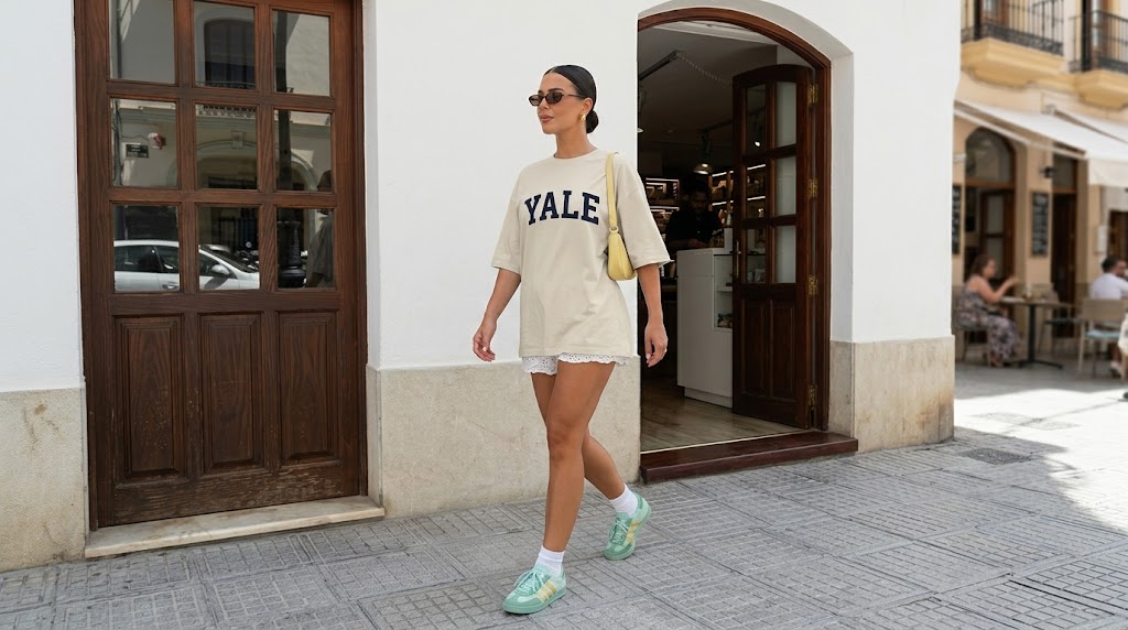 Hailey Bieber Yale Vintage Varsity Graphic Tee