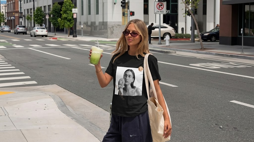 Hailey Bieber Donut Aesthetic Fashion Tee 4 Hailey Bieber Donut Aesthetic Fashion Graphic Tee