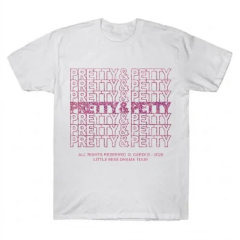 Cardi B Pretty Petty Pink Glitter Tour Tee