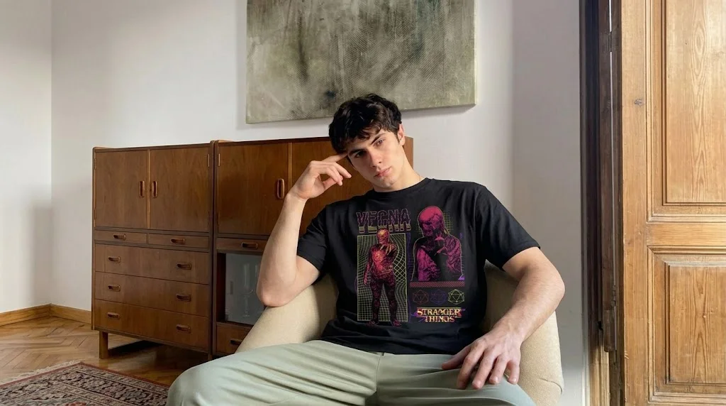 Jamie Campbell Bower Vecna Neon Synthwave Graphic Tee