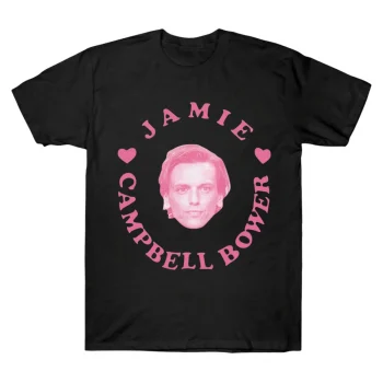 Jamie Campbell Bower Pink Retro Portrait Graphic Tee