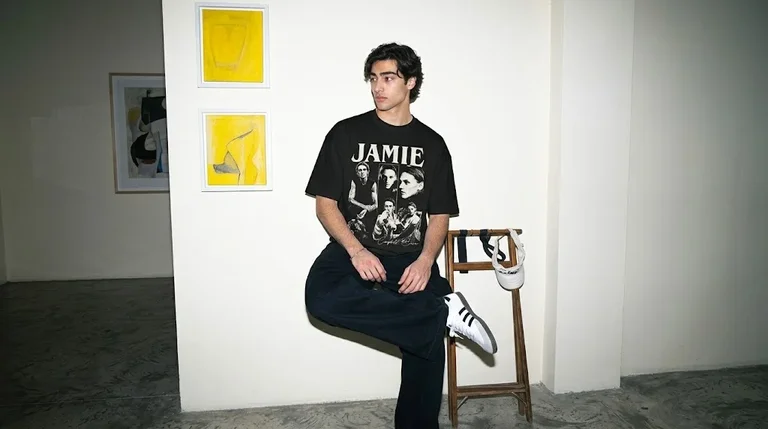 Jamie Campbell Bower 90s Vintage Collage Graphic Tee