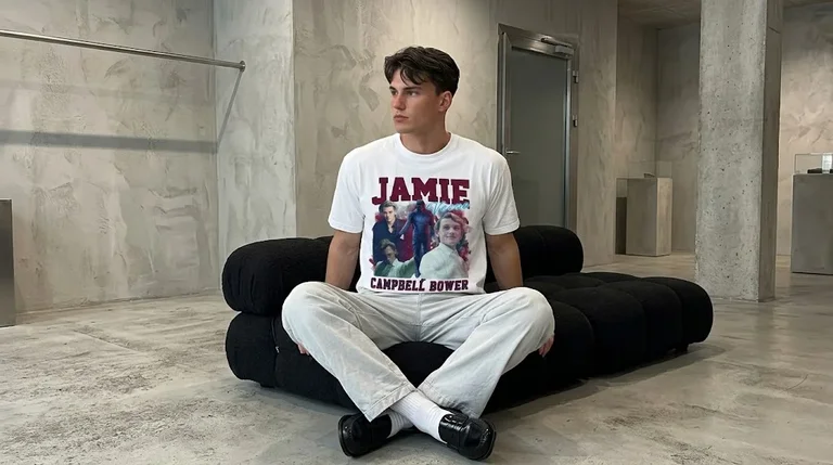 Jamie Campbell Bower Vintage Collage Vecna Graphic Tee 4 Jamie Campbell Bower Vintage Collage Vecna Graphic Tee