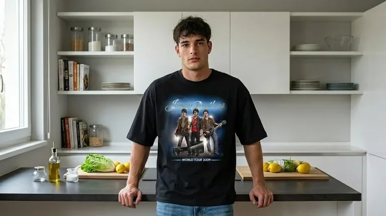 Jonas Brothers World Tour 2009 Vintage Tee 4 Jonas Brothers World Tour 2009 Vintage Tee