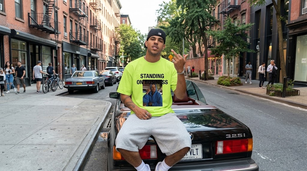 Justin Bieber Coachella Standing Business Tee