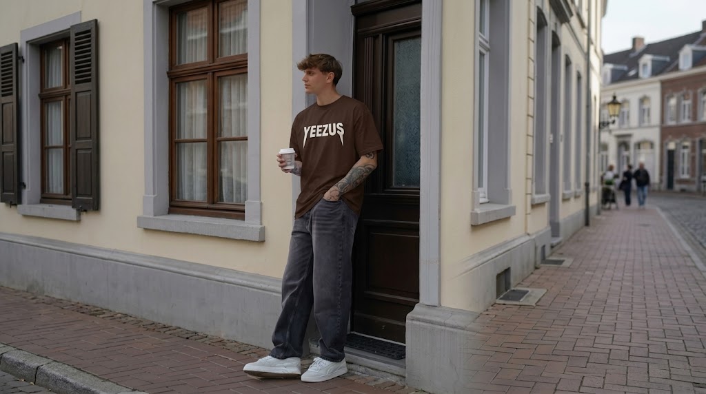 Kanye West Yeezus Logo Metal Typography Tee