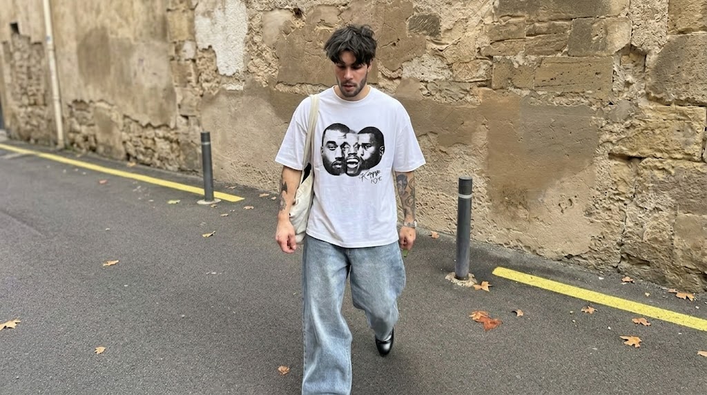 Kanye West Tri-Portrait Expression Graphic Tee