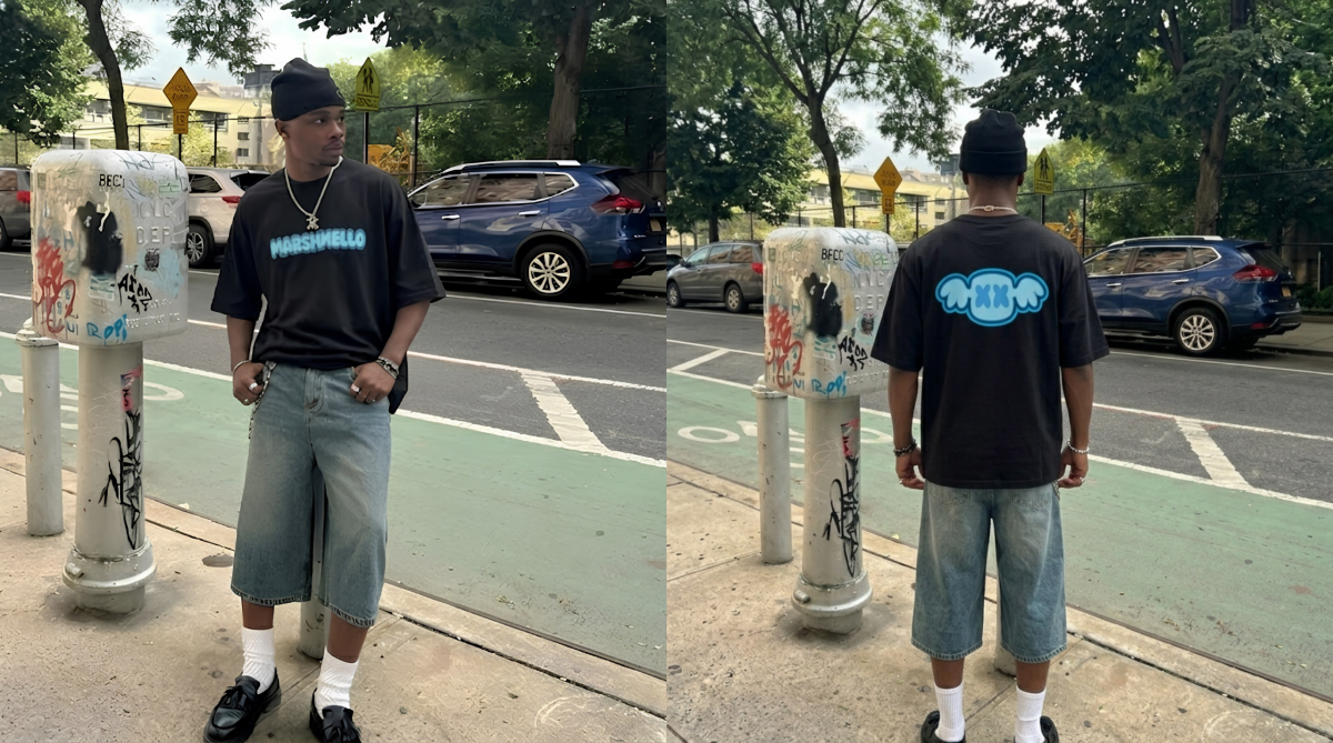 Marshmello Blue Bubble Winged Graphic Tee