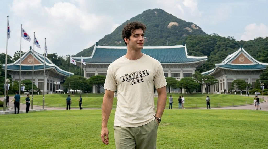 The Mandalorian And Grogu Logo Iconic Star Tee