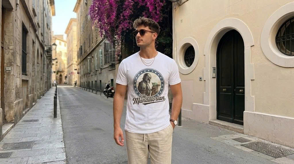 The Mandalorian And Grogu Retro Star Iconic Tee