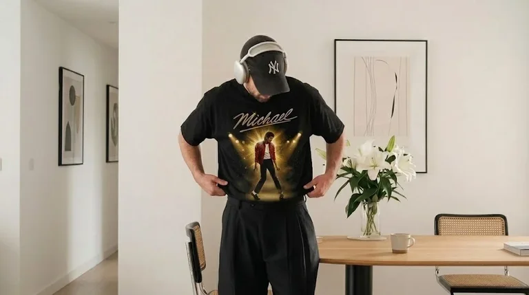 Michael Jackson Thriller Era Gold Signature Tee