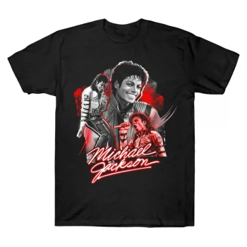 Michael Jackson Vintage Red Neon Collage Tee