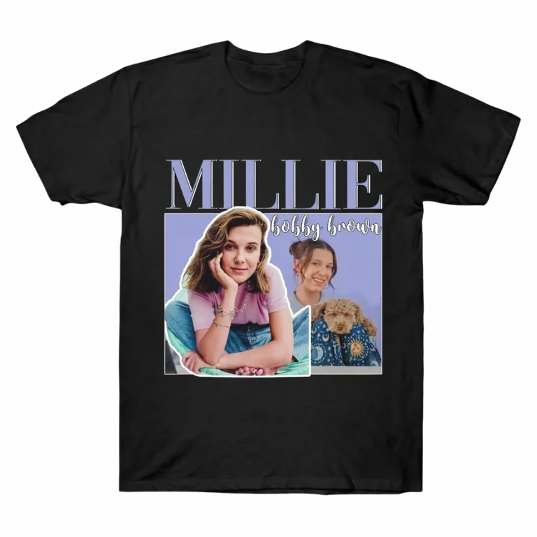 Millie Bobby Brown Lavender Retro Graphic T-Shirt 10