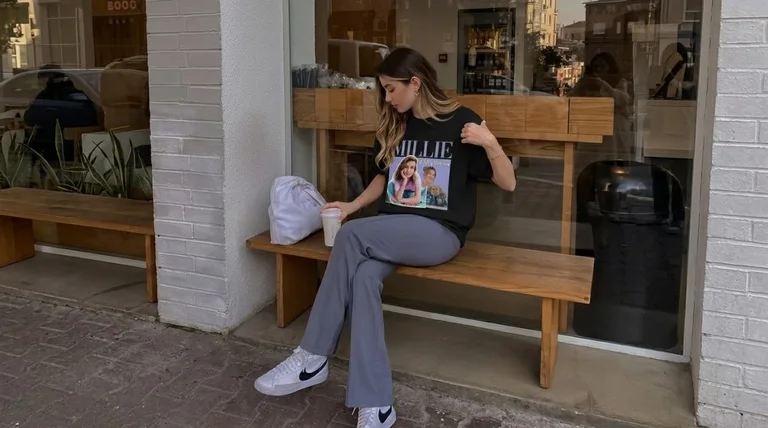 Millie Bobby Brown Lavender Retro Graphic T-Shirt