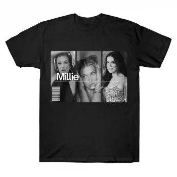 Millie Bobby Brown Magazine Style B&W Graphic T-Shirt