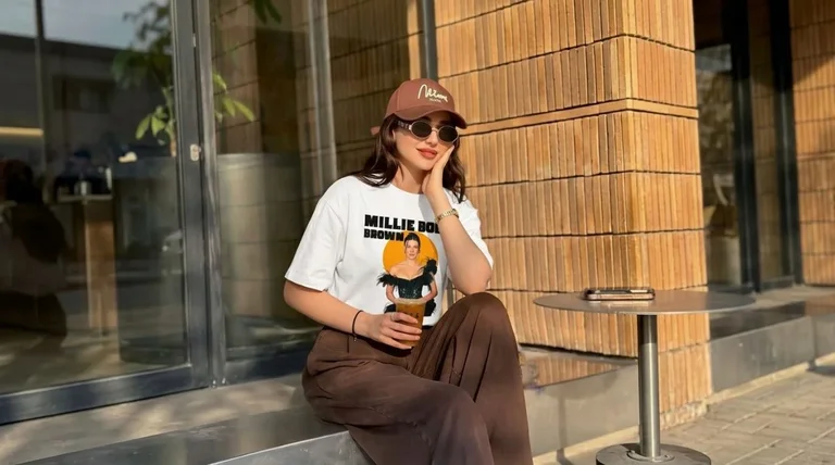 Millie Bobby Brown Sunset Circle Editorial Graphic Tee