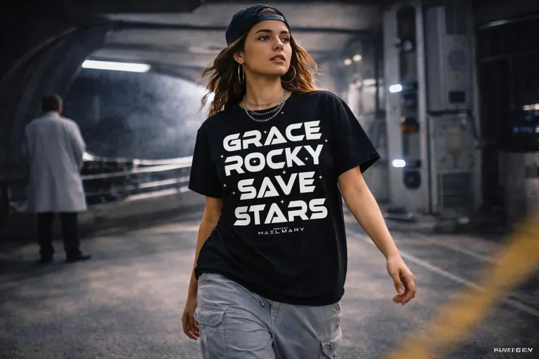 Project Hail Mary Grace Rocky Save Stars Tee