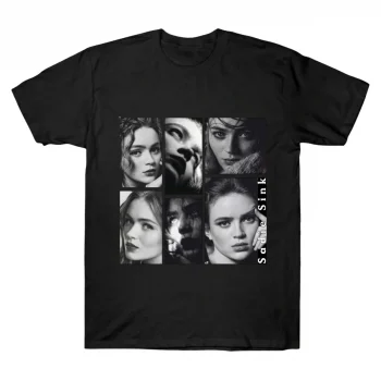 Sadie Sink Black and White Film Collage T-shirt