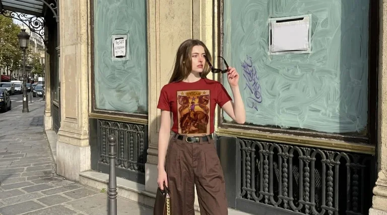 Sadie Sink Golden Goose Western Tee