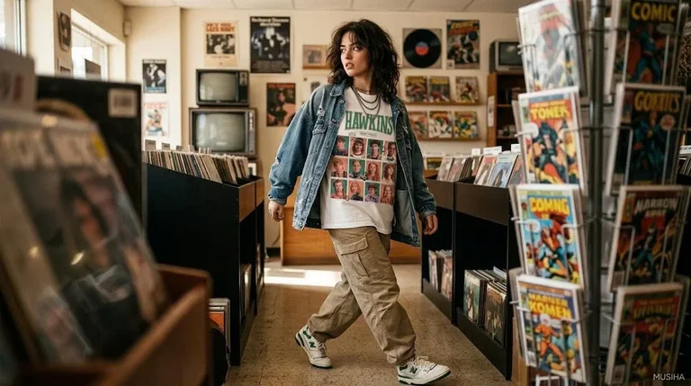 Stranger Things Hawkins Crew Character Grid Tee