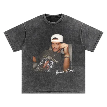Bruno Mars Vintage Acid Wash Graphic Tee