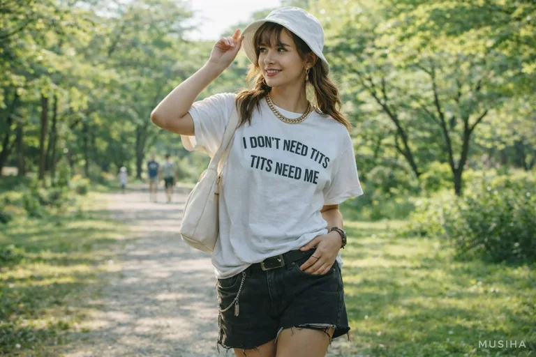 Zendaya I Dont Need Tits Arched Text T-shirt